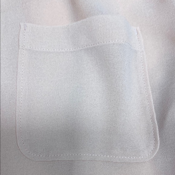 LOFT Blouse Short Sleeve V-Neck Gathered Balletcore Feminine Pink Size Large - Picture 4 of 11